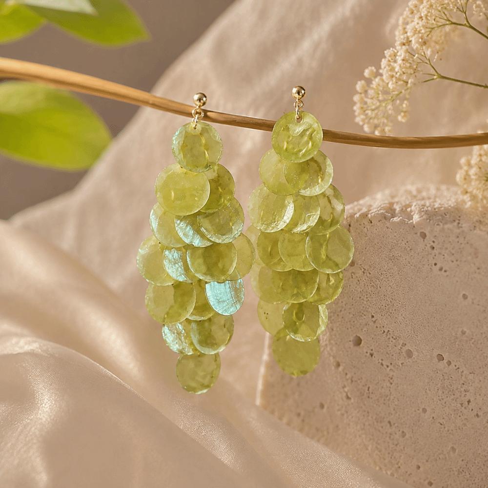 Elegant Tassel Drop Earring Light Luxury Exaggerated Earring Temperament Shell Pendant Stud  Travel