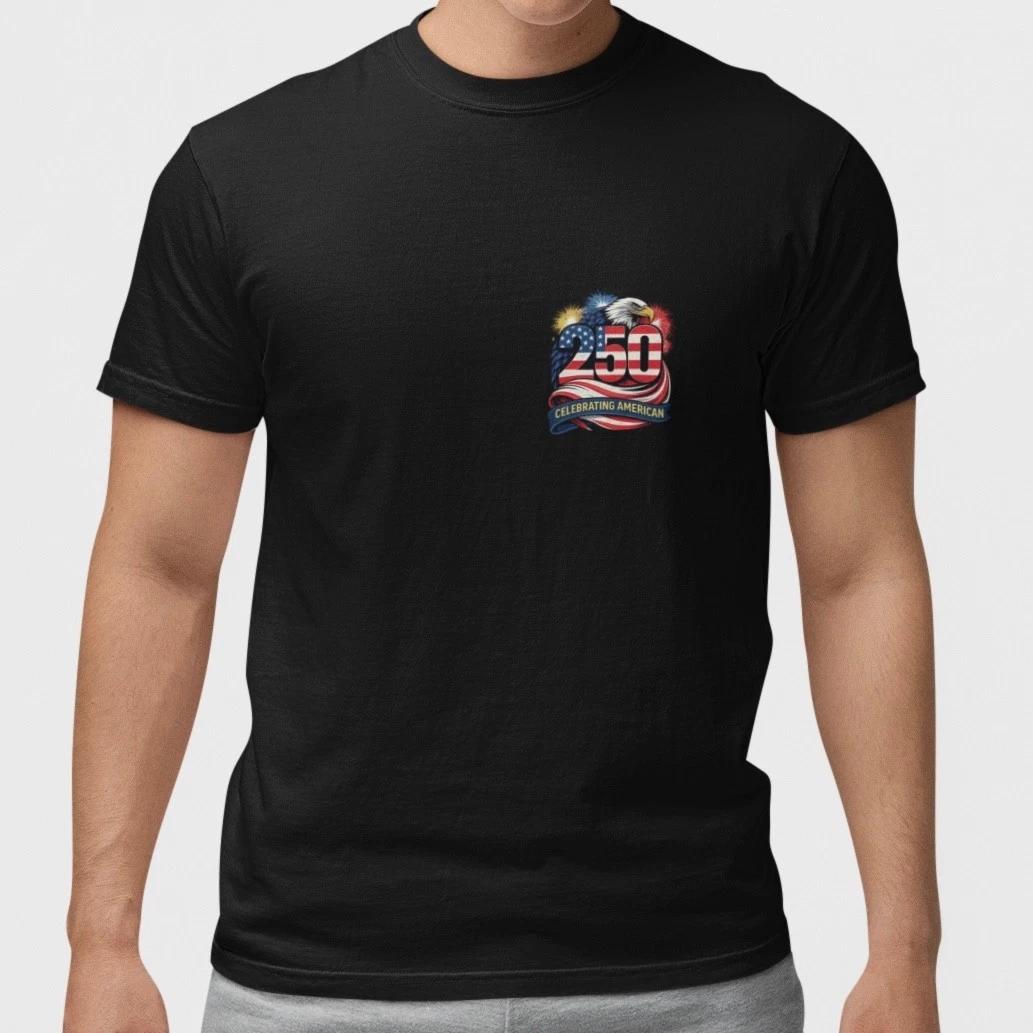 250 Years American Celebration Shirt 1776-2026 Patriotic Eagle Tee Unisex Cotton L