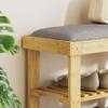 Shoe Bench with Seat, Bamboo Bench with Storage, 2 Open Compartments, Bench 60 X 29 X 49 Cm Grey