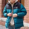 Reebok Color Block Stand Collar Sports Casual Down Jacket Men outerwear Blue HF2779