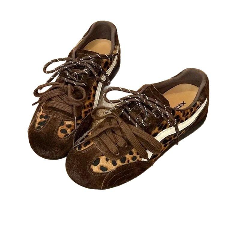 Cowhide version 2025 autumn new red leather German training shoes racing shoes women's sports and leisure shoes Forrest Gump shoes