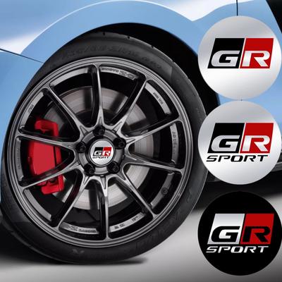 4 unids/set 56mm coche GR Sport negro rojo Logo rueda centro tapa llanta insignia emblema de aluminio pegatina para Toyota Yaris C-HR RAV4 Avensis Prado