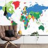 Photomural World Map Washable Fleece 368x254