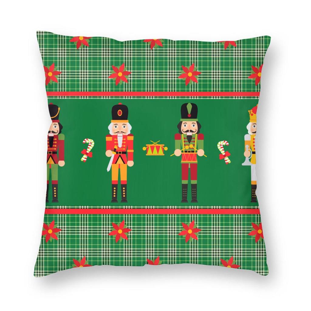 Christmas Royal Stewart Tartan Plaid Pillowcase Soft Fabric Cushion Cover Decor Pillow Case Cover Home Square 18''