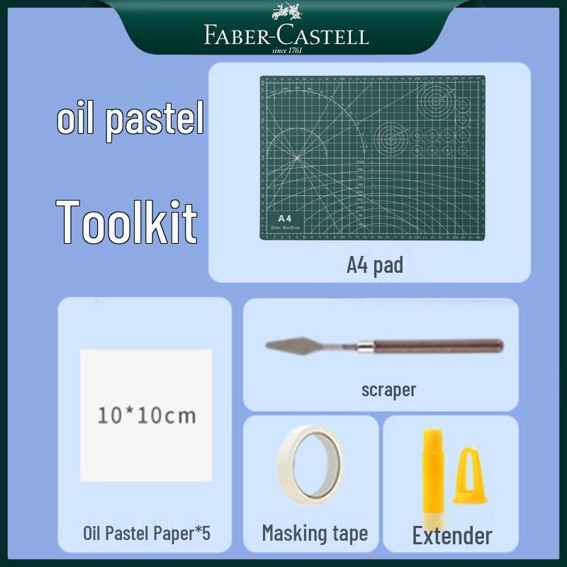 

Faber-Castell Oil Pastel Art Kit: Includes Pastels, Scraper, Extender, Textured Paper, Masking Tape.