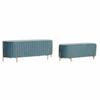 DKD Home Decor-DKD Home Decor Blue Golden Metal Polyester Velvet Bench (123 X 50 X 45cm)