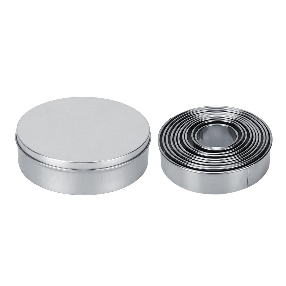 12pcs Stainless Steel Biscuit Cutter Round Shape Round Pastry Mold Home Baking Kitchen Bakery серебряный