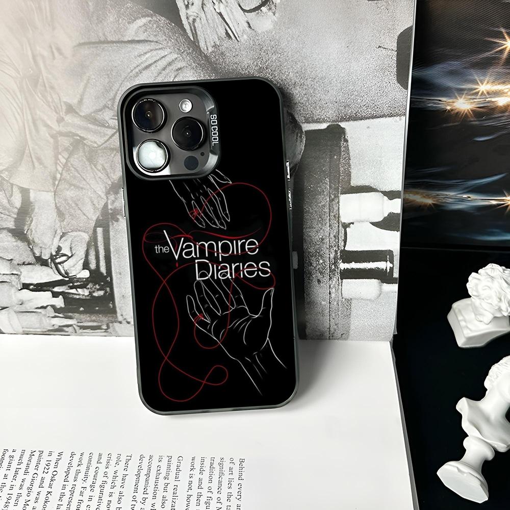 Custodia per Telefono The Vampire Diaries Colore Argento Opaco Per IPhone 16 17 15 14 13 12 11 Pro Max Plus XS X Antiurto Cover Rigida