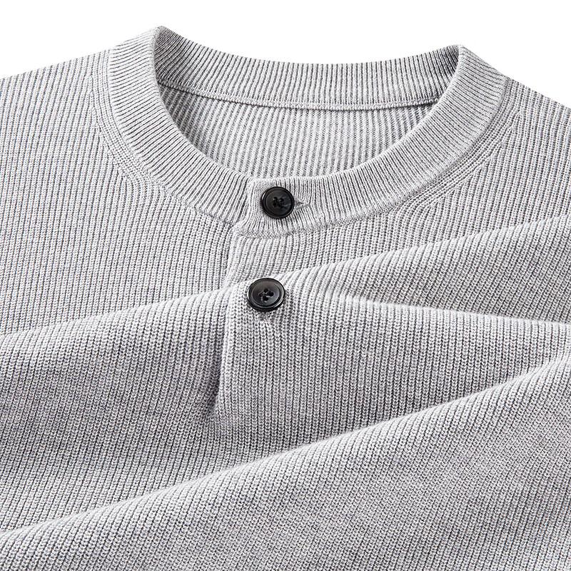 

FAPAI Men s Cotton Cashmere Machine Washable Henley Knit Sweater XL (52)