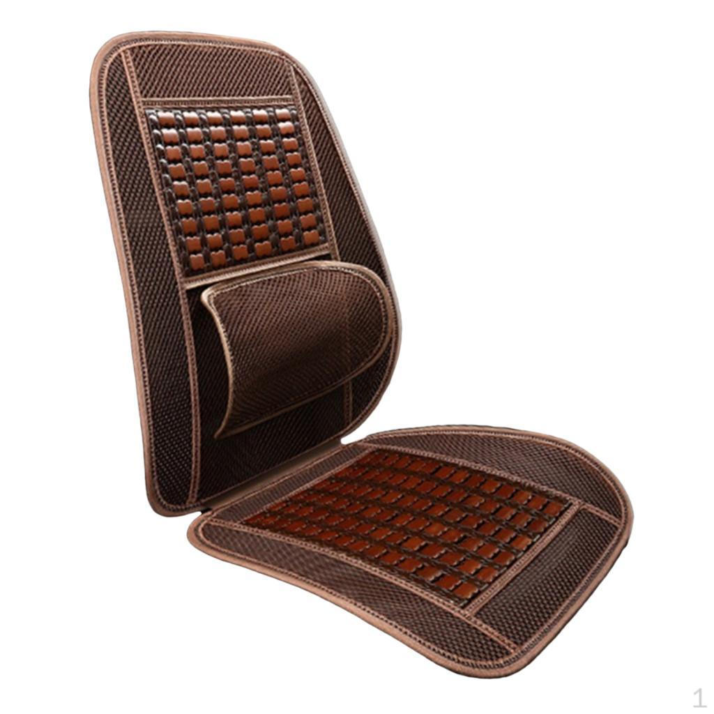 

Bamboo Seat Cushion Cover Pad Office Chair Chip Universal with Lumbar