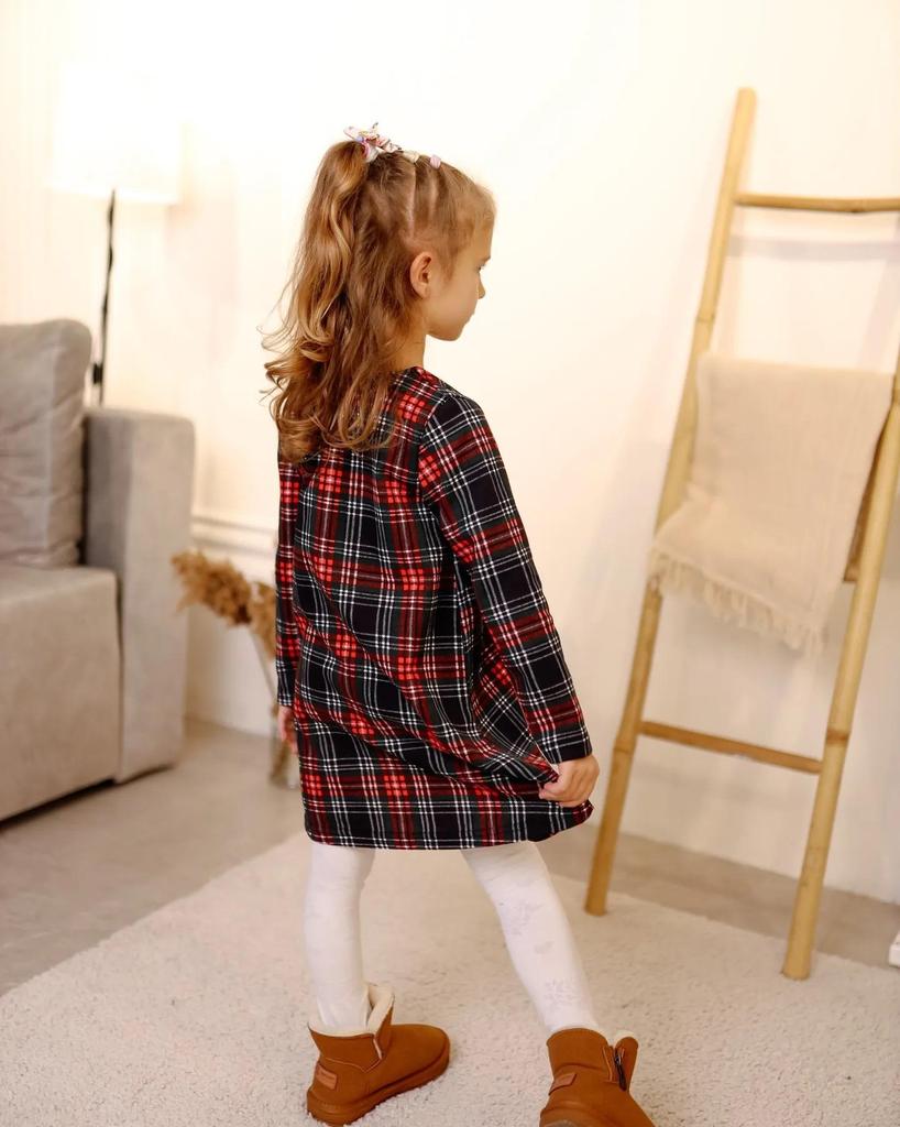 Girls’ Warm Dress – Soft Brushed Knit with Back Snap, Elegant & Comfy, Demi-season, 6004-024 HC