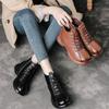 Retro Martin Women's Genuine Leather Ankle Boots - Thick Sole, Non-slip, Soft Leather for Autumn and Winter