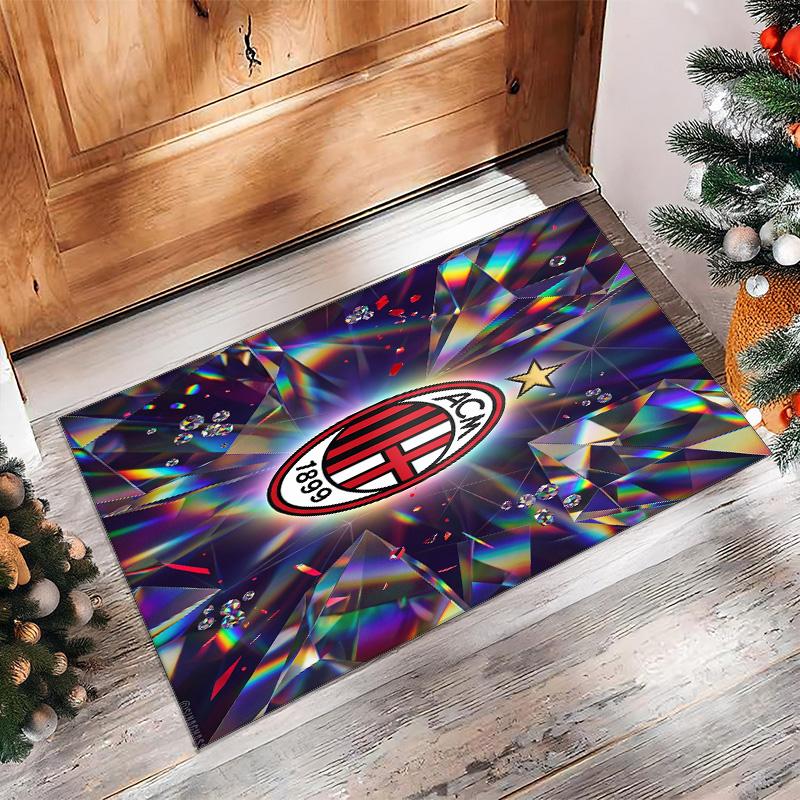 AC Milan Geprint Flanellen Vloerkleed Antislip Zacht Polyester Vloerkleed Binnen Decoratie Mat voor Slaapkamer Woonkamer Bank Speelkamer Huisdecoratie