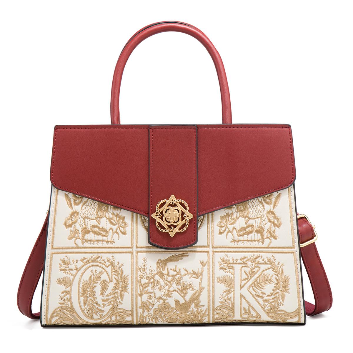 Mother S Day Gift For Mother Embroidery Newlywed Red Wedding Mother Bag High-End Mother-In-Law Handbag Messenger