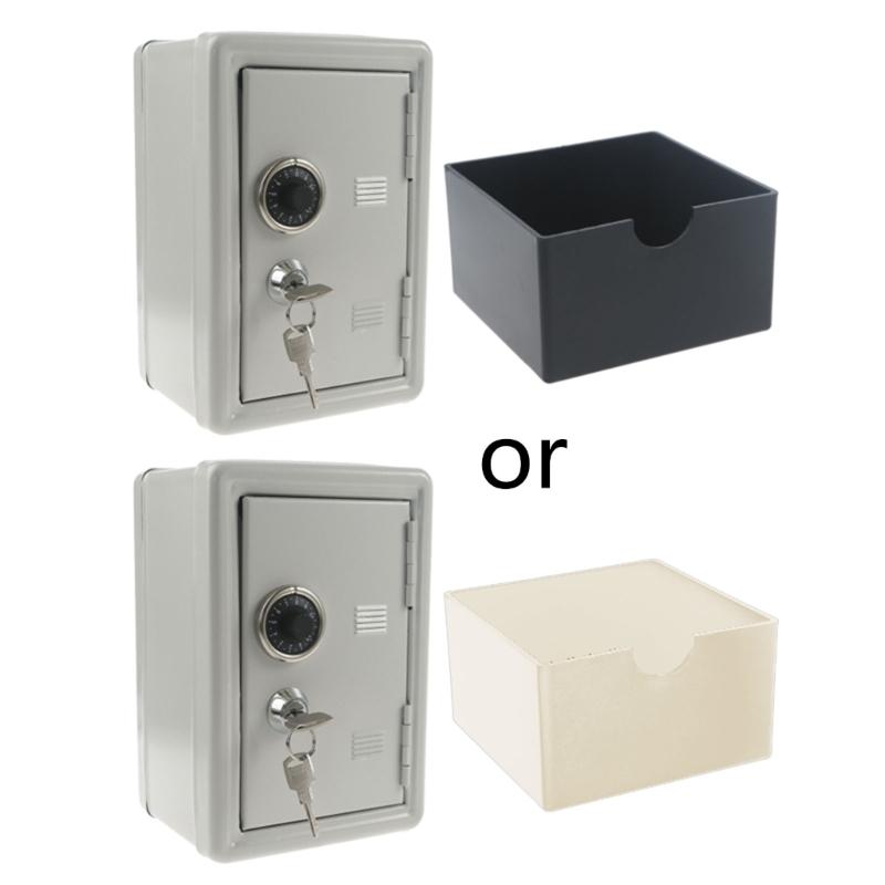 Mini Metallmyntskåp med Nycklar Barn Pengarspargris Säkerhetsbox X3UC