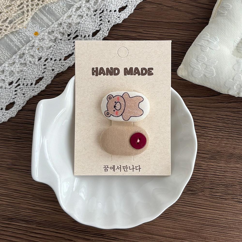 Koreanische karierte florale Haarspangen für Mädchen