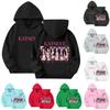 Kids Long Sleeve Pullover Hoodie with Pockets Loose Fit Letter Print Casual Sweatshirt