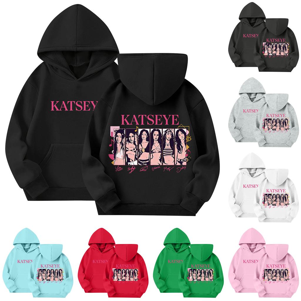 Kids Long Sleeve Pullover Hoodie with Pockets Loose Fit Letter Print Casual Sweatshirt