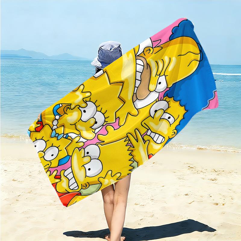 1Pc Simpsons Family Portrait Beach Towel Microfiber Beach Towel Thin Absorbent For Beach Swimming Yoga Bath Sports 0917272