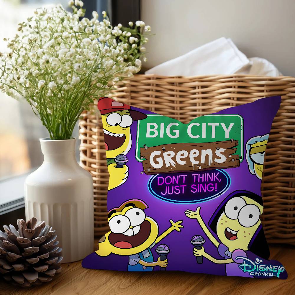 

B-Big City Greens Pillow Cover Sofa Cushion Cover Home Room Decoration Children Gift 16x16Inch
