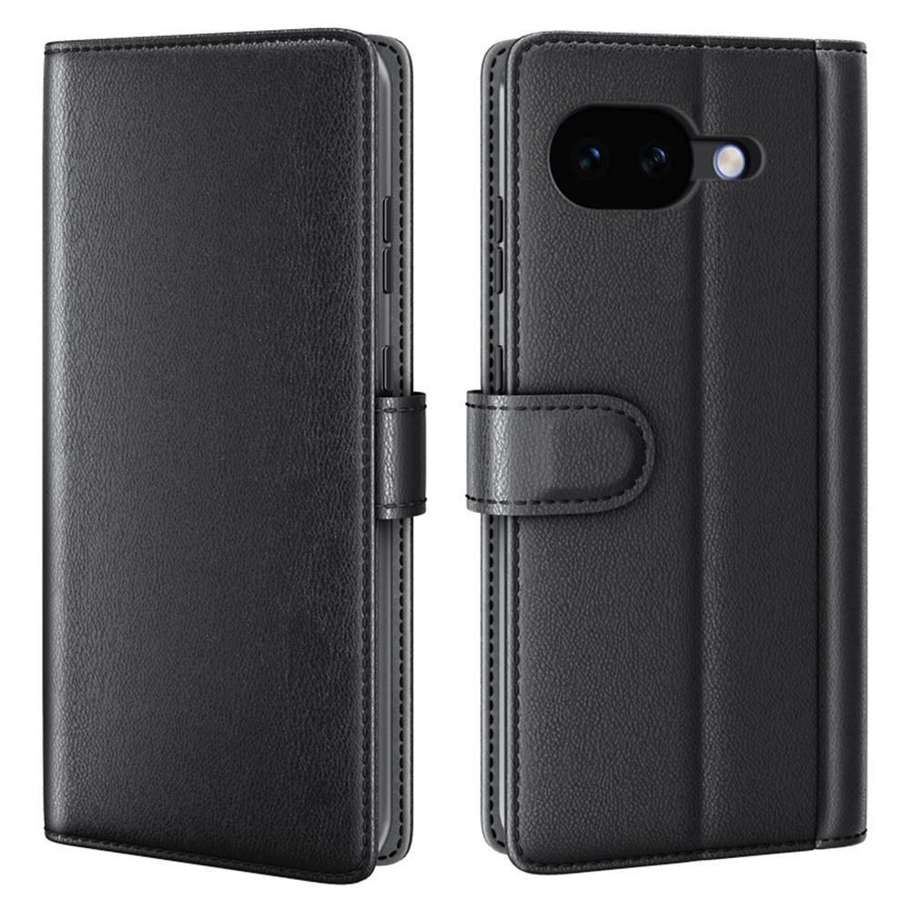For Google Pixel 10a Case Genuine Split Leather Phone Cover with Wallet Stand