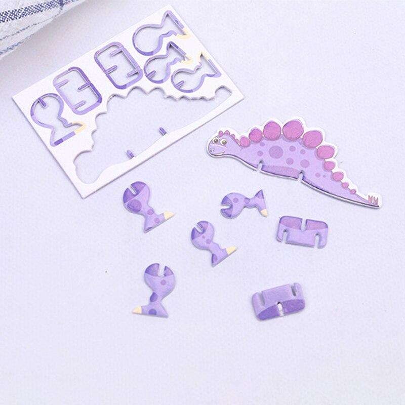 40pcs Children Paper Dinosaur 3d Puzzle Diy Cute Cartoon Dinosaur Modeling Animal Model Toy