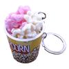 Creative Simulation Popcorn Bucket Keychain Mini Snack Cup Key Ring Pendant Gift