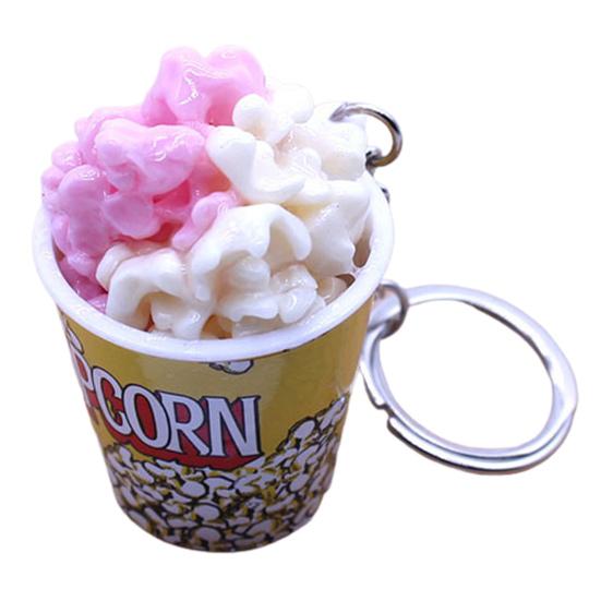 Creative Simulation Popcorn Bucket Keychain Mini Snack Cup Key Ring Pendant Gift