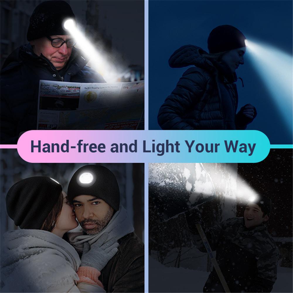 Summer Lantern Cap for men and Women LED Night Running Light Warning Light Knitted Cap