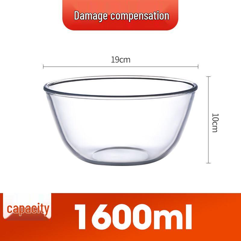 Large Thickened Borosilicate Glass Salad Bowl