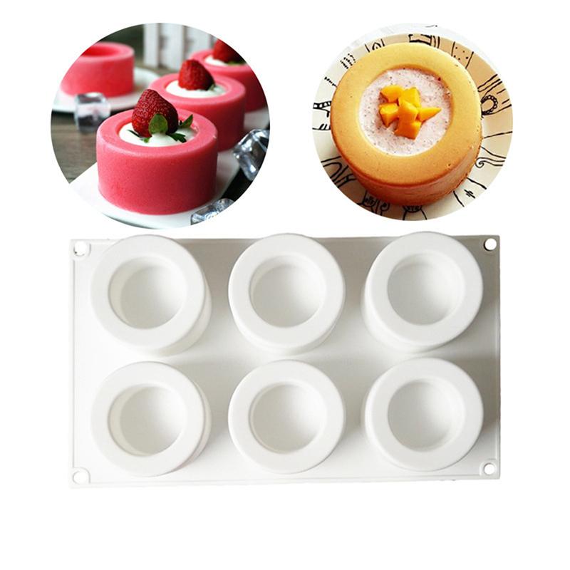 6 Compartments Silicone Pudding Cup Cake Mold French Dessert Mousse Cake Mold