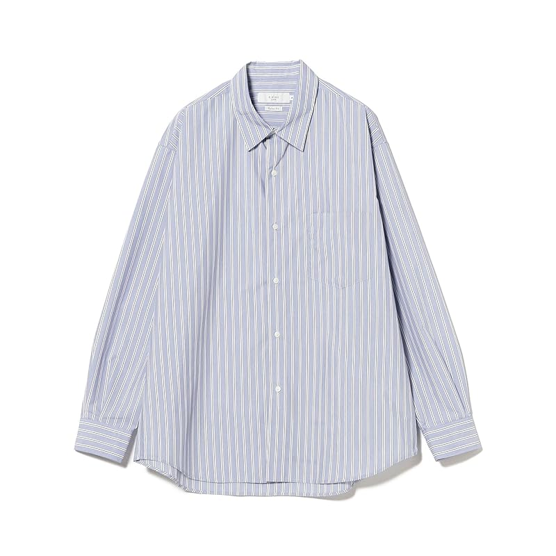 [Beaming life store by BEAMS] L/S shirt polyester broad regular color shirt 25SS men's BLUE_STRIPE S_92110375147