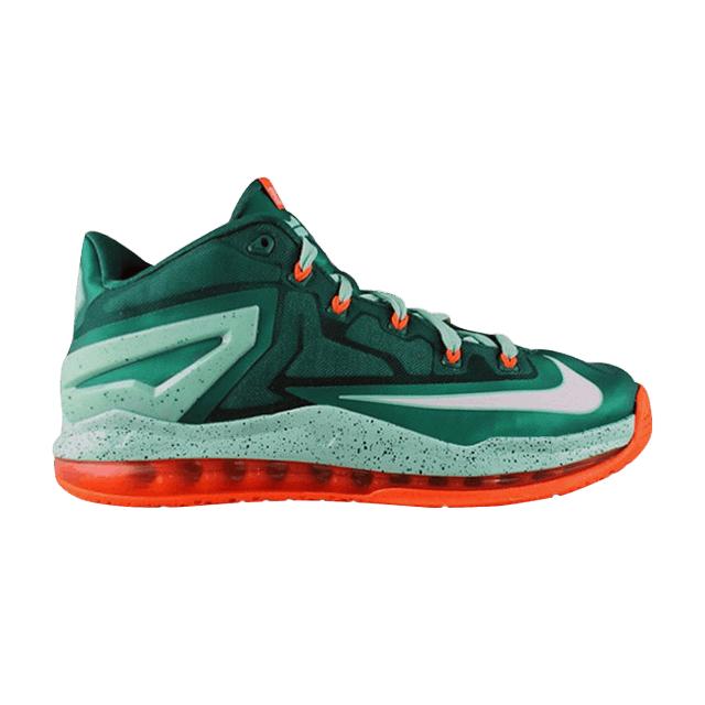 

Nike Max LeBron 11 Low Biscayne Men Sneakers Green Mystc-Grn White-Mdm-Mnt-Hypr-C 642849-313