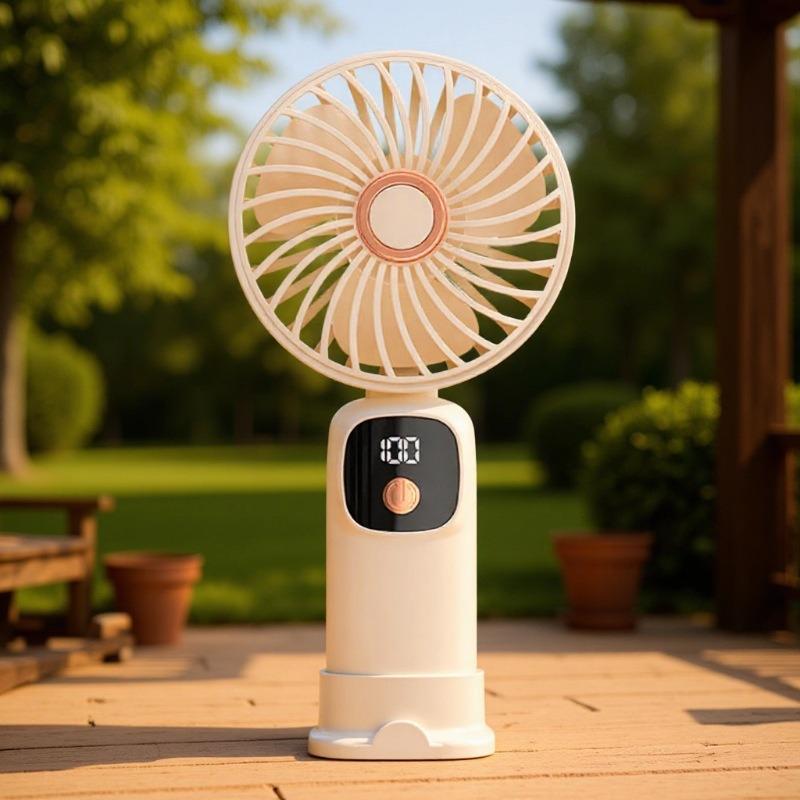 USB Mini Handheld Fan with LED Display - Portable Gift for Students and Dorm Rooms