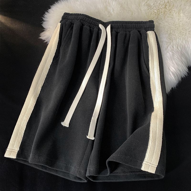 

Loose Wide-Leg Pants Versatile Casual Sport Shorts Slimming Straight Five-Point Trousers 3XL чёрный