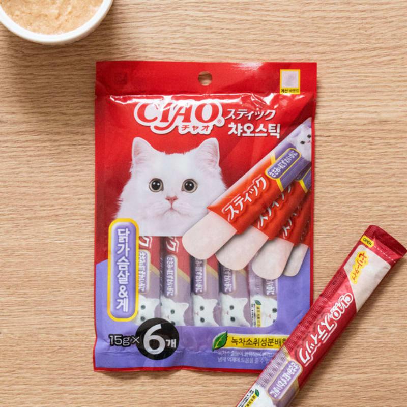 

[Pet] Inaba Chao Stick куриная грудка и краб 15 г