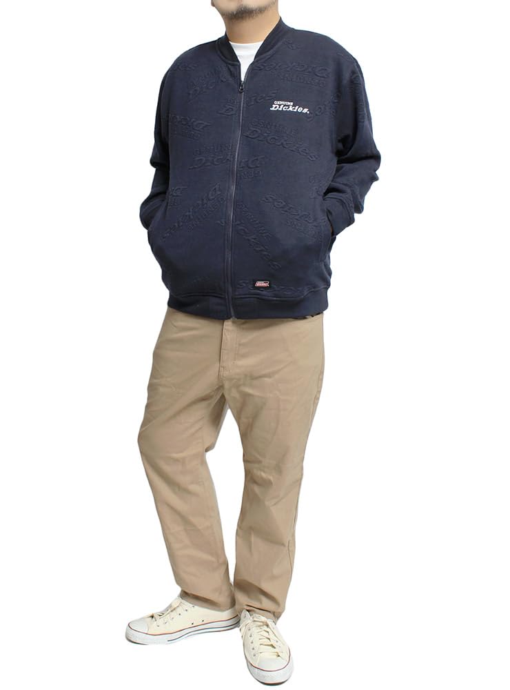 Genuine Dickies Men's MA-1 Blouson, Lightweight, Puffed Jacquard Sweat Jacket, Size 3L, Navy (67)