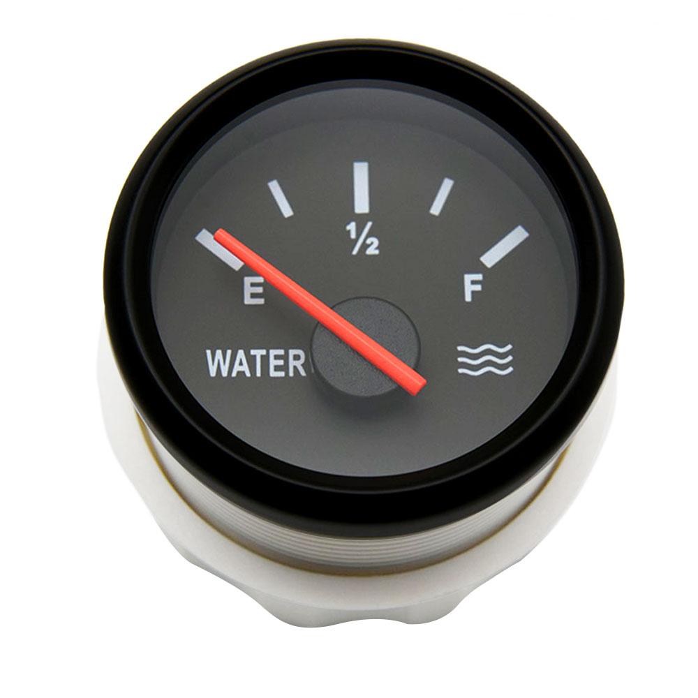 52mm Water Level Gauge 0~190 Ohm for Marine Car Boat Yacht 12V/24V Water Tank Level Gauge Red Backlight Fuel Level Indicator