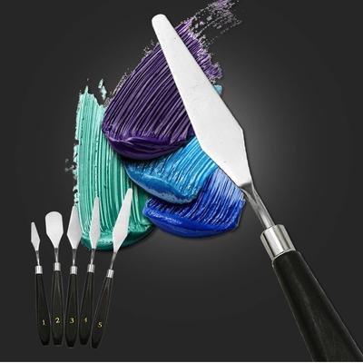 Pigment Palette Knife, Oil Painting Knife, Art Scraper, Color Full Set of 5