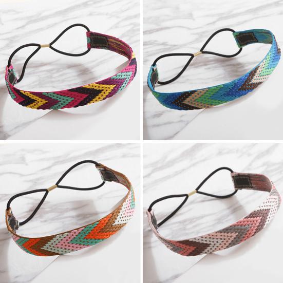 Ethnisch Stil Boho Damen Elastisch Geflochtene Stirnbänder Kopfschmuck Haarband Zubehör