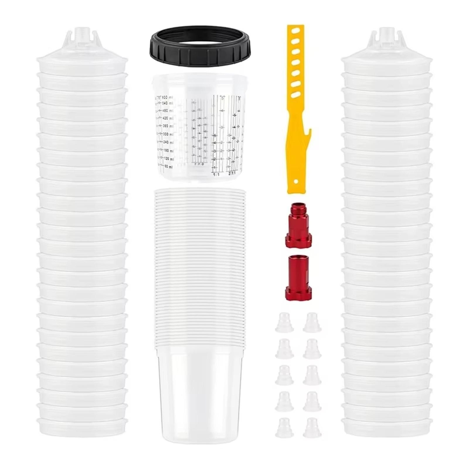 

Disposable Spray Cup Adapter, No-Wash Paint Mixing Pot for Pneumatic s One Size