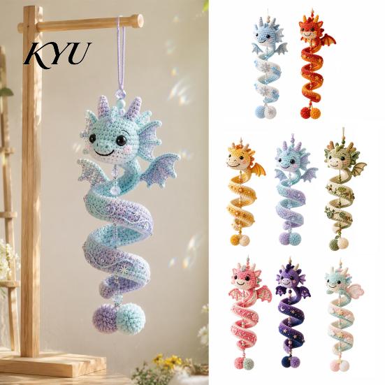 Easy Assembly Dragon Decor DIY Spiral Hanging Ornament Kit, Decorative Art Craft, Family Activity Craft Handmade Crochet Kit for Home Classroom