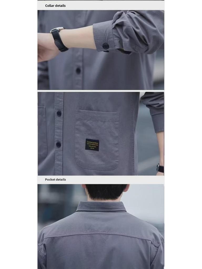 Men's Summer Casual Three-Quarter Sleeve Solid Color Shirt