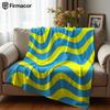 Cyan Yellow Swirl Lightweight Microfiber Soft Christmas Fleece Blanket Warm Cozy Throw For Bed Sofa Office Travel All Season
