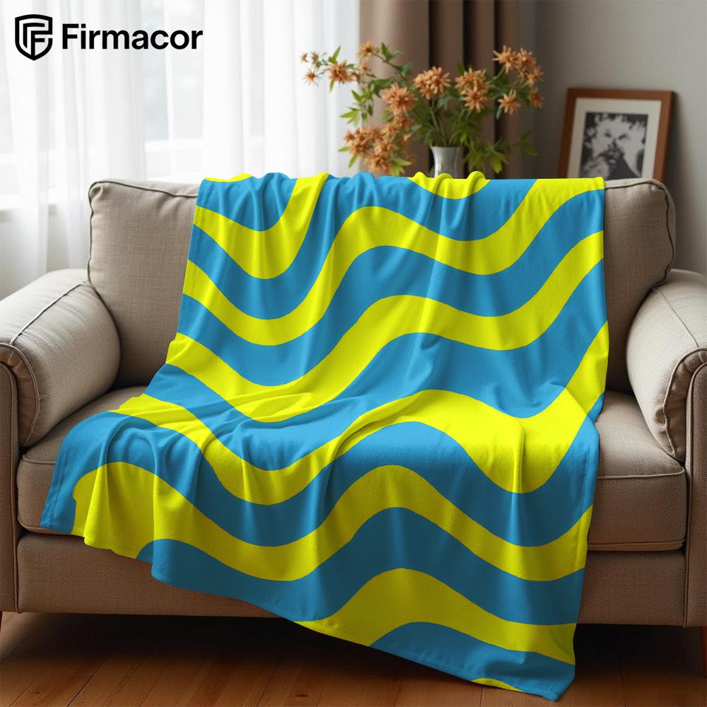 Cyan Yellow Swirl Lightweight Microfiber Soft Christmas Fleece Blanket Warm Cozy Throw For Bed Sofa Office Travel All Season