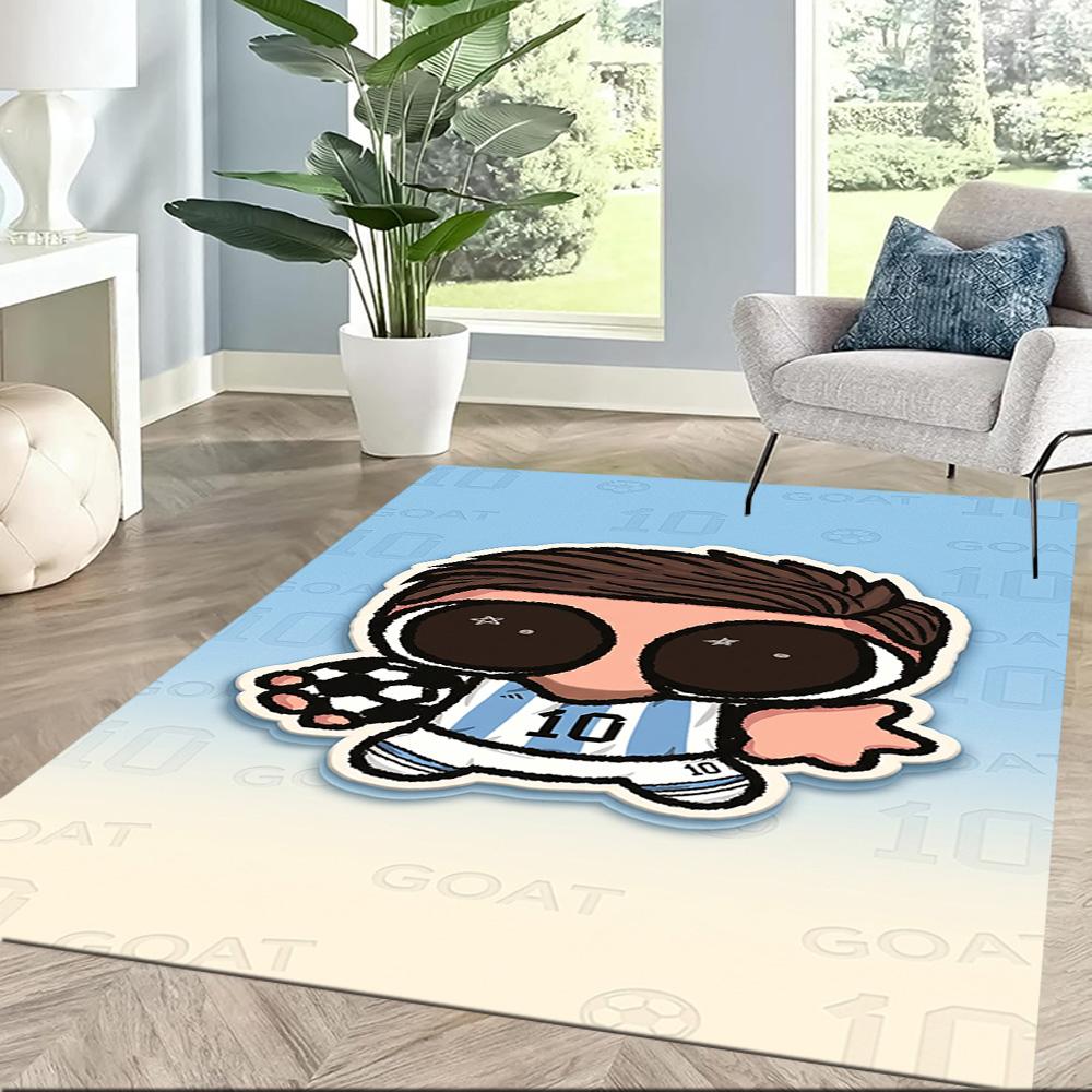 Messi 536 Fußmatten-Design für Eingangsbereich Foyer Wohnzimmer Flur Rutschfester Teppich Anime Bürodekoration Perfektes Geschenk für Valentinstag Hochzeit Geburtstag