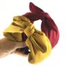 Damen Einfarbig Schleife Haarreif Haarband Breite Kante Stirnband Accessoires
