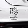 Mum and Baby On Board Sticker Car Warning Safety Creative Vinyl Film Decals Figure Styling Windshield Sticker Decor Accessories