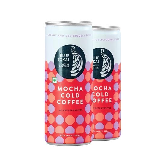 

Blue Tokai Coffee Roasters Mocha Cold Coffee Can 220ml | Creamy Delicious | No Preservatives | 100% Arabica Beans | Pack of 2 440ML