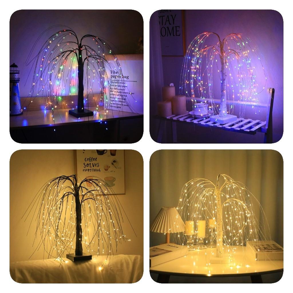 Led Rgbw Weeping Willow Lights Christmas Fairy Lights Bonsai Tree Table Lamp